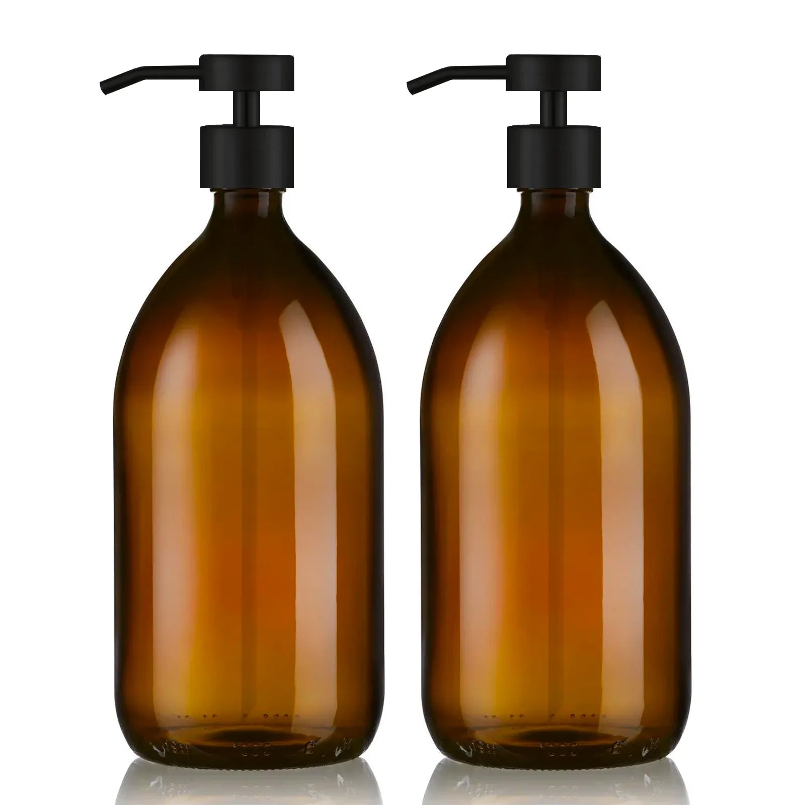 Duo de distributeur de savon ambré 1l avec pompe design noir mat