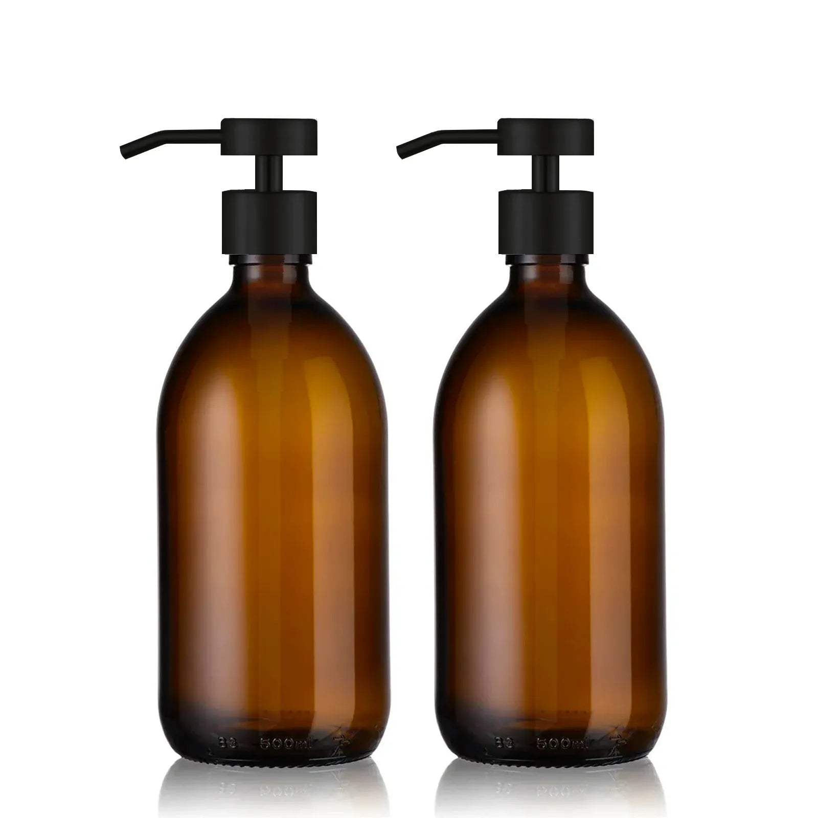 Duo de distributeur de savon ambré 500ml avec pompe design noir mat