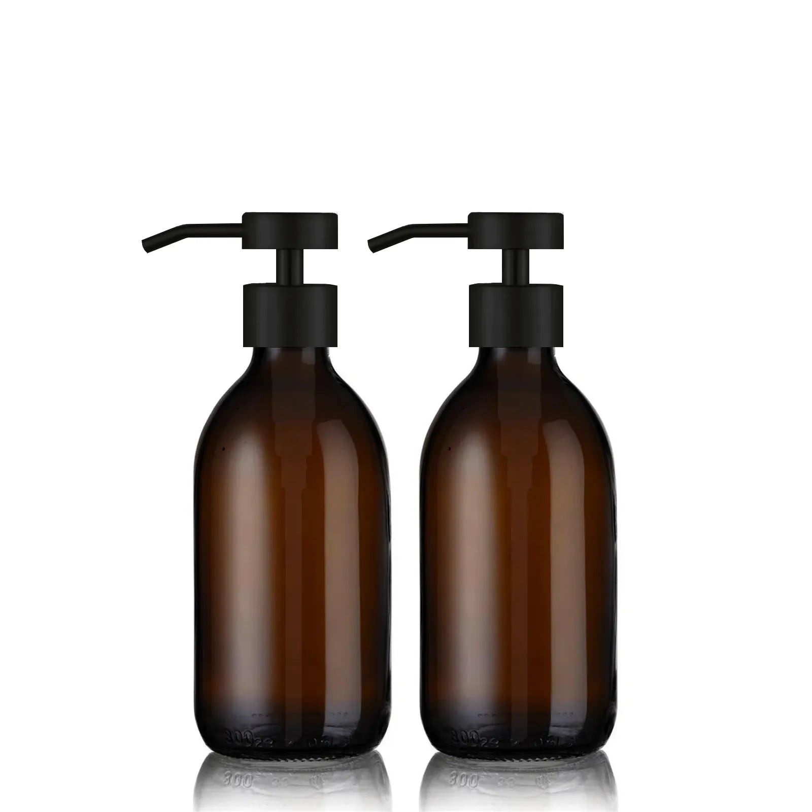 Duo de distributeur de savon ambré 300ml avec pompe design noir mat