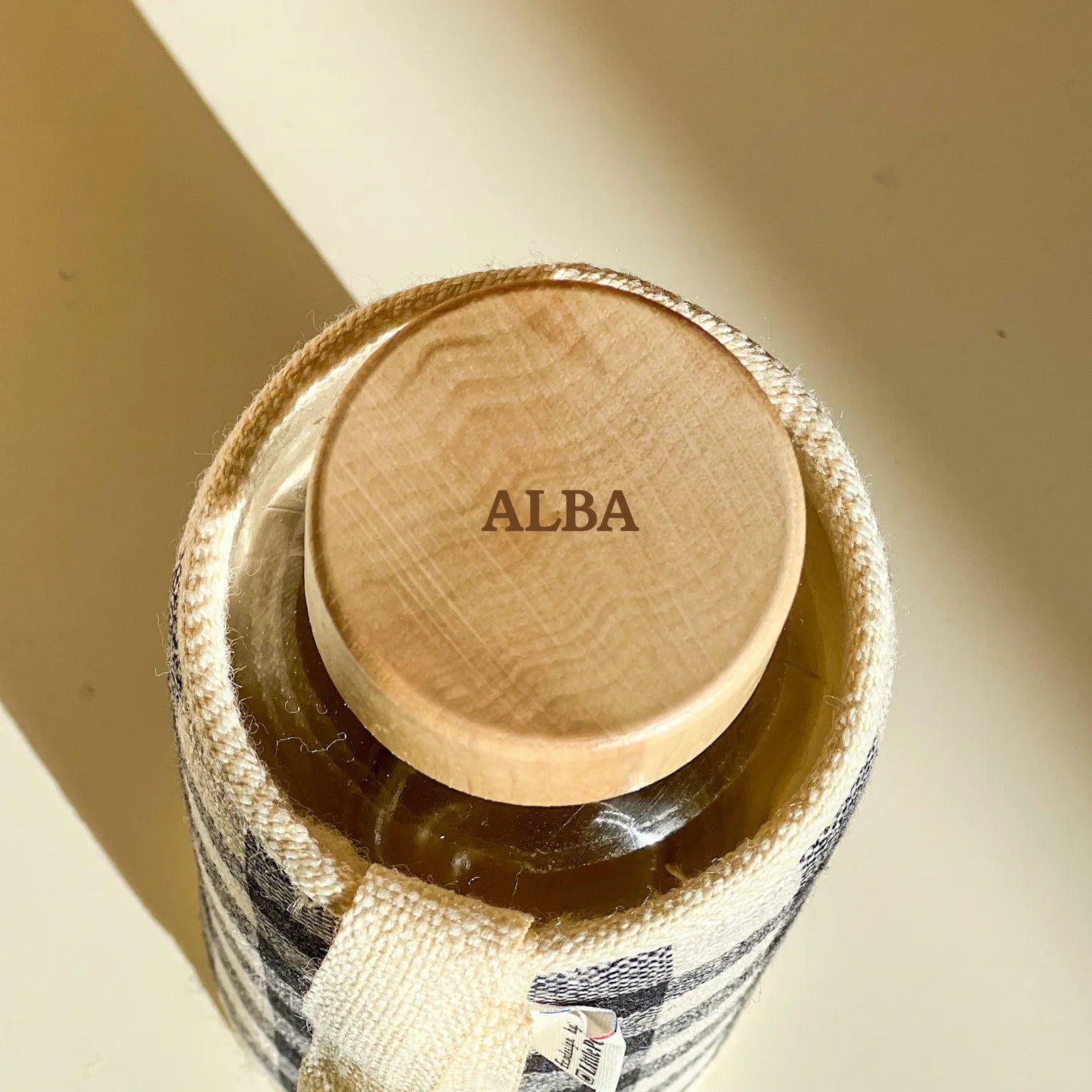 Exemple de personnalisation de gourde avec le prénom Alba