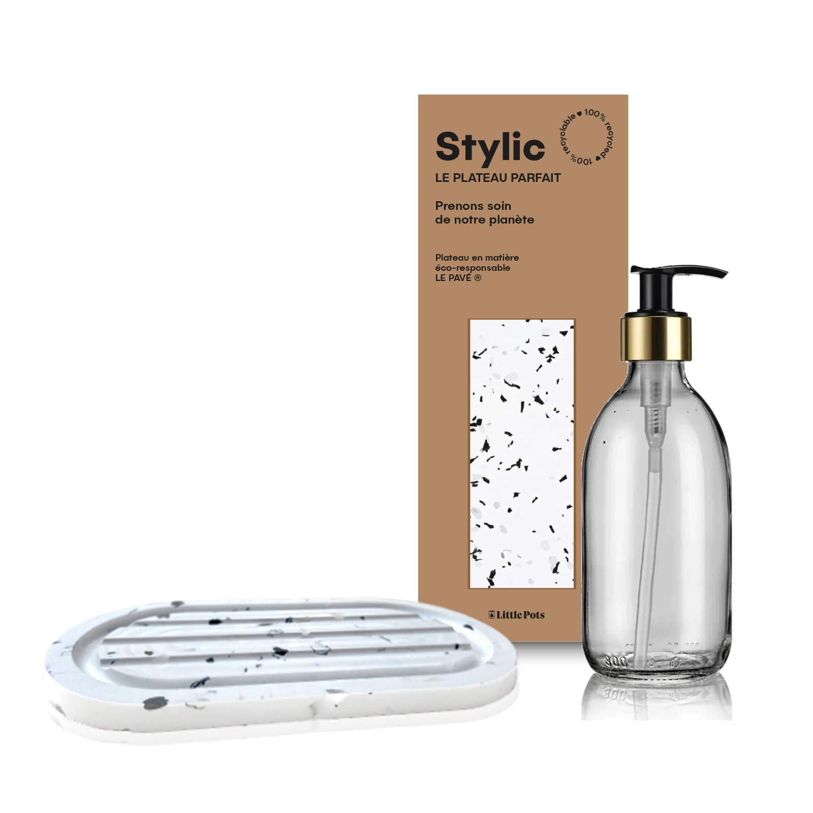 Coffret Stylic Plateau Parfait Blanc Terrazzo