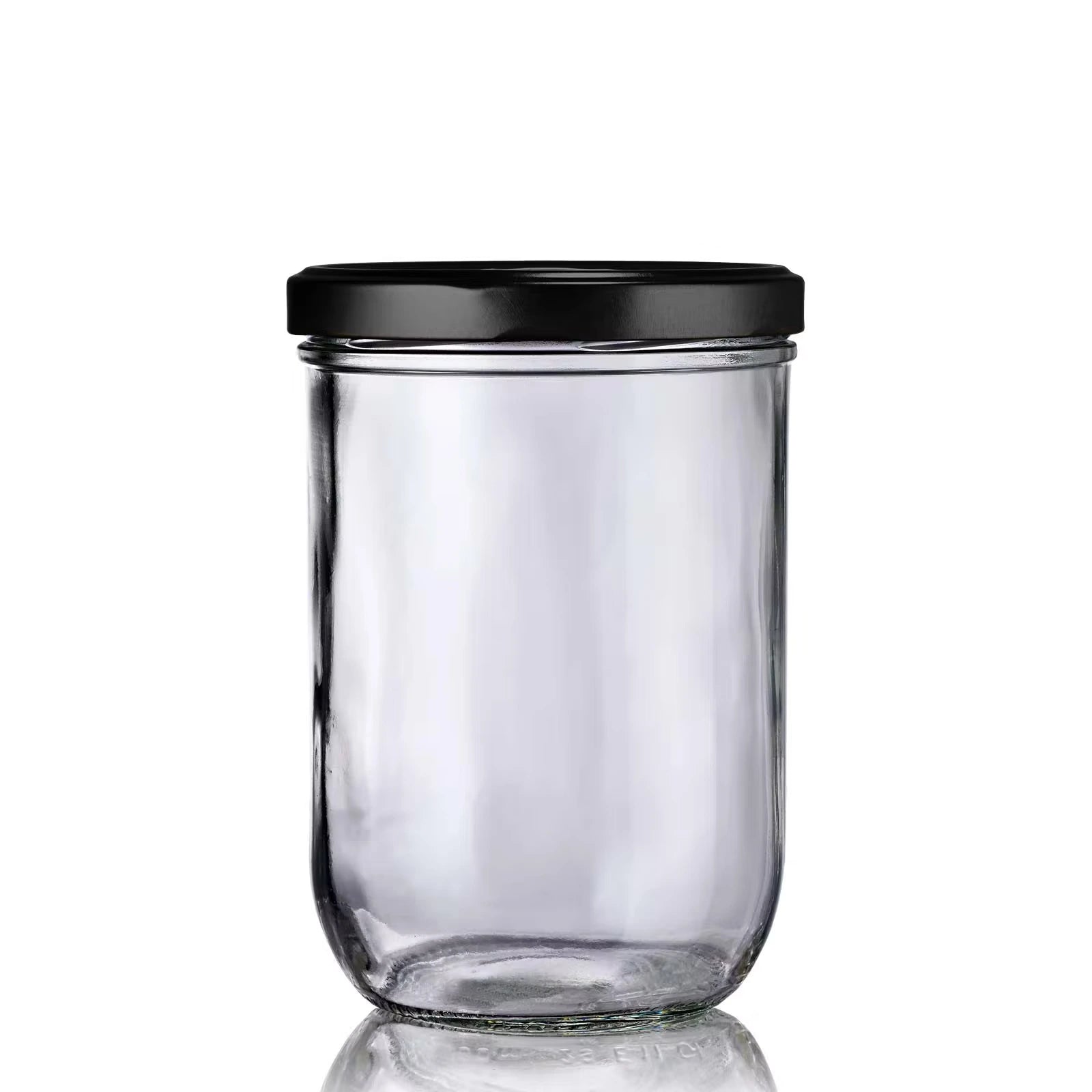 bocal en verre 870 mL solide avec couvercle noir