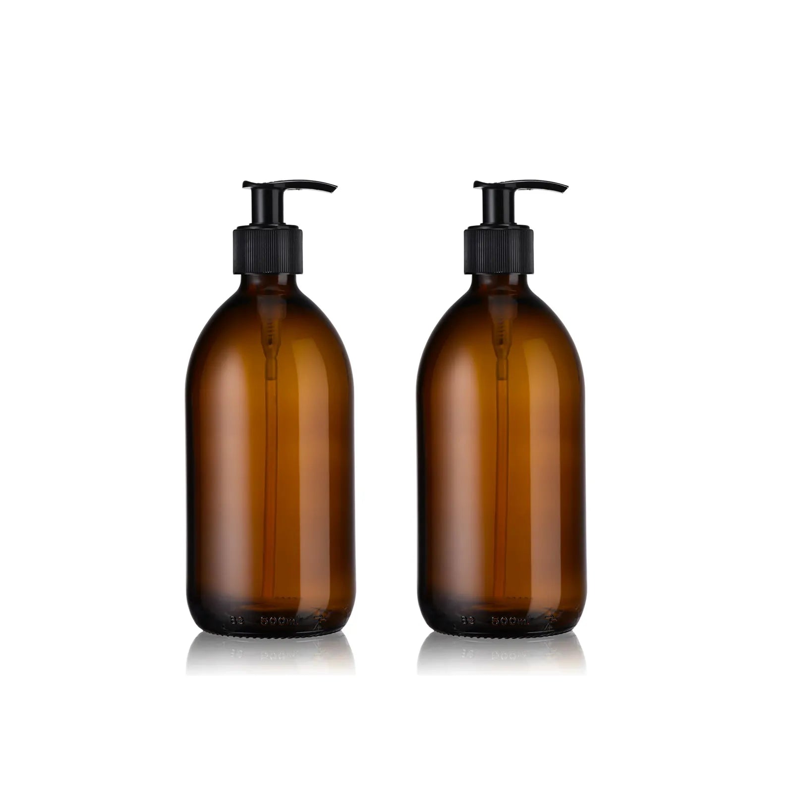 Pack de 2 flacons en verre ambré distributeur de savon 500 mL