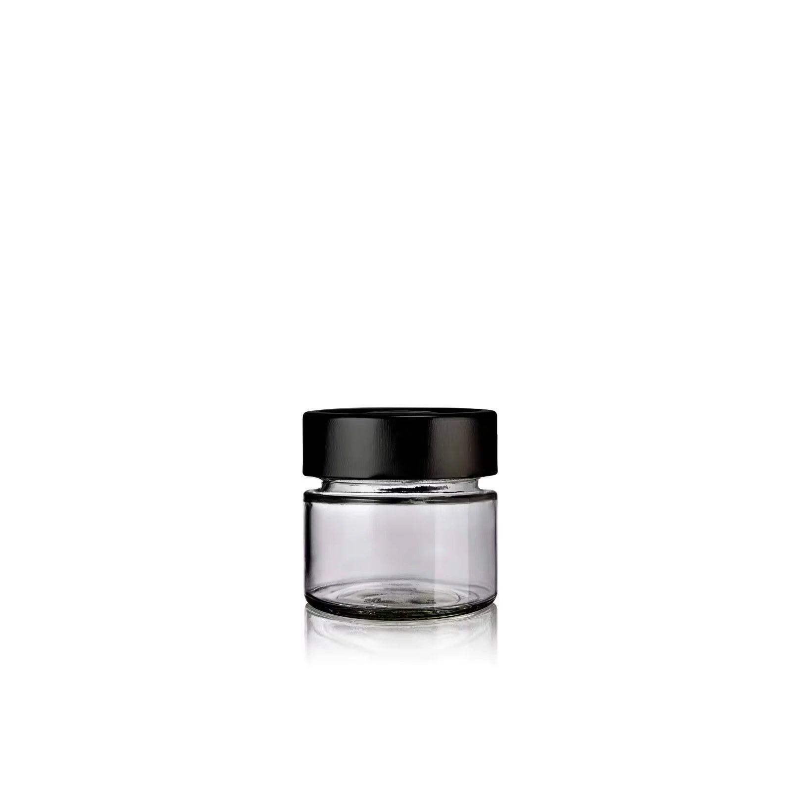 Petit pot en verre moderne de 40 mL avec couvercle deep noir mat