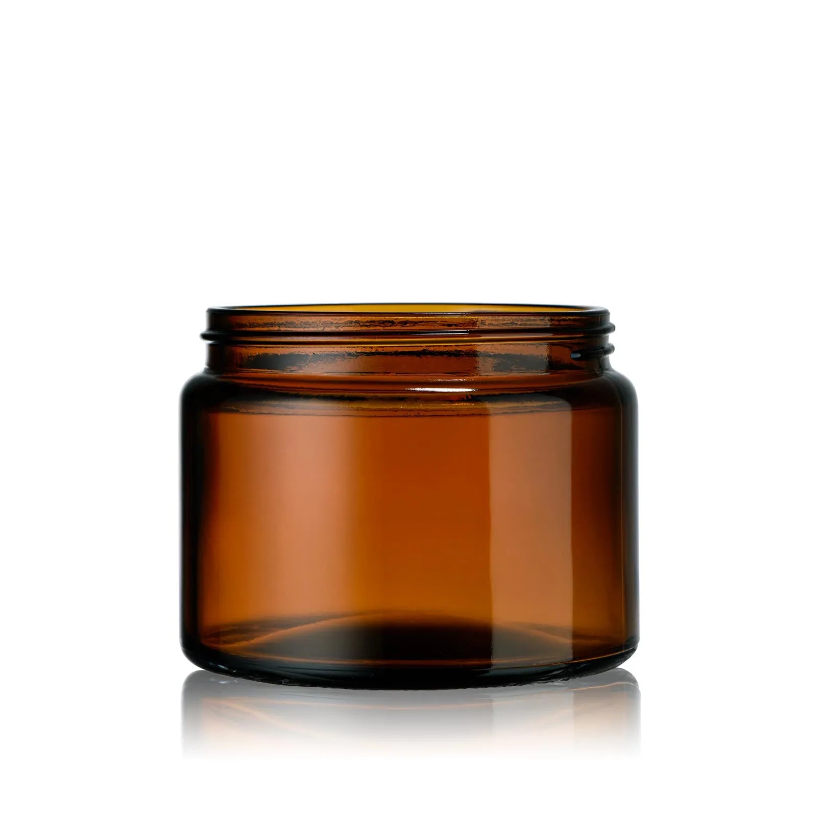 Gros pot cosmétique en verre ambré de 500 mL