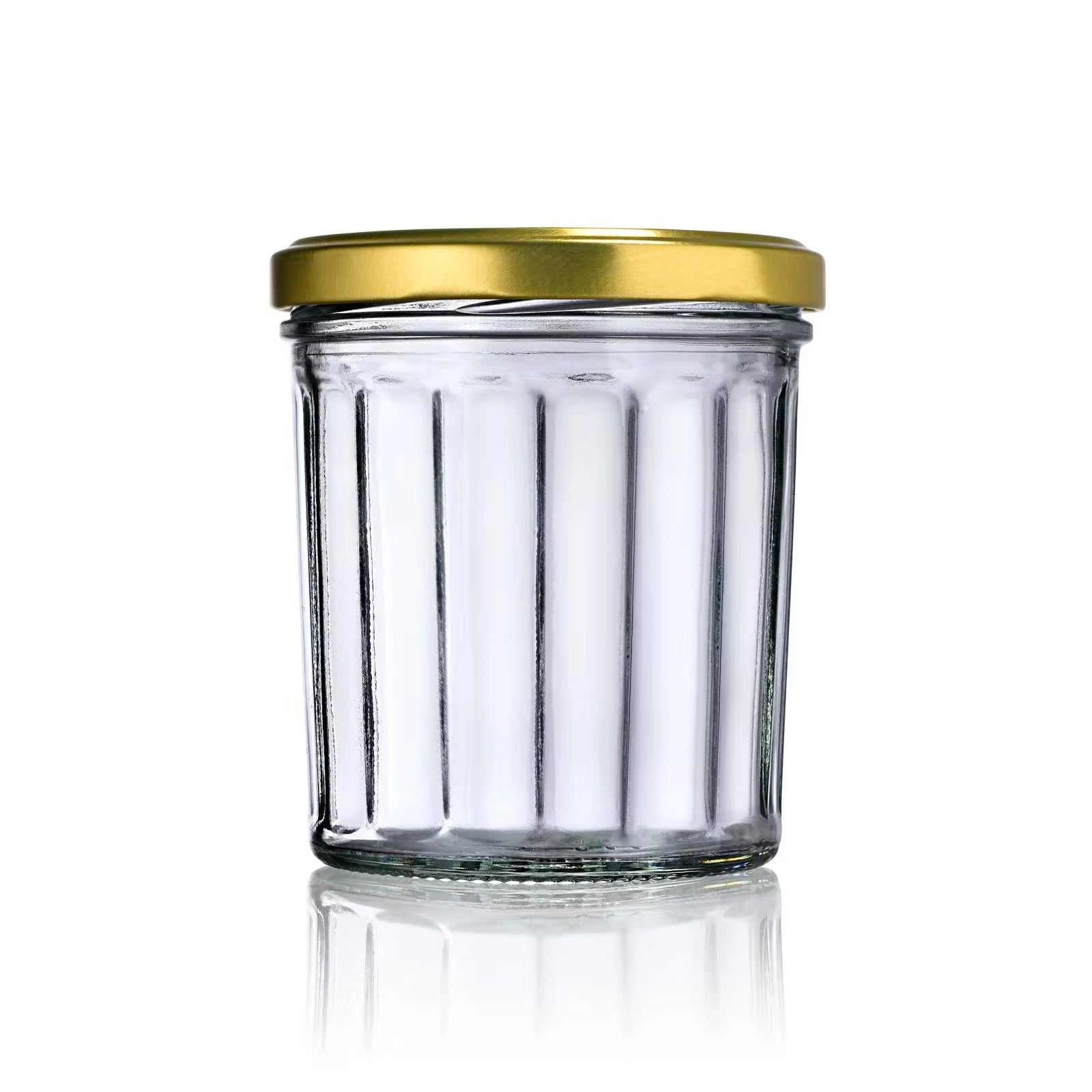 Pot en verre vide pour confiture avec couvercle twist-off or