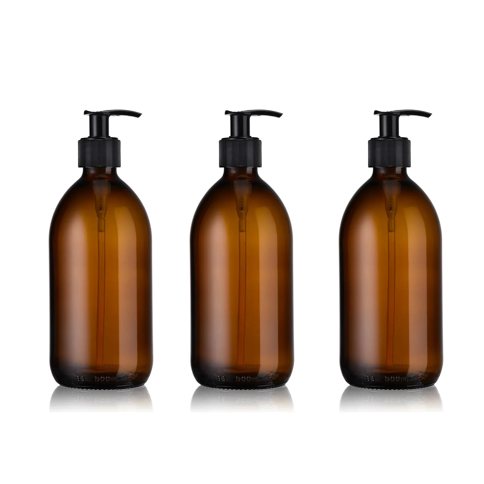 pack de 3 distributeurs de savon en verre ambré 500 mL